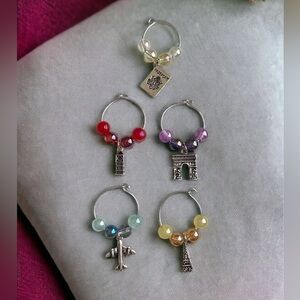 🍄Travelers Wine Glass Charms